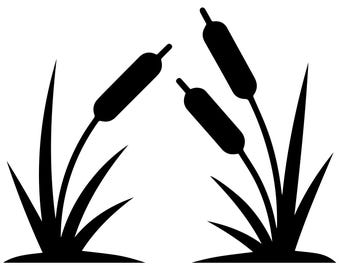 Cattail Reeds Decal | Vinyl Car Decal | Window Decal | Laptop Decal | Vinyl Sticker