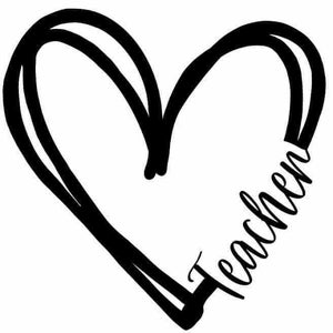 Teacher Heart Decal