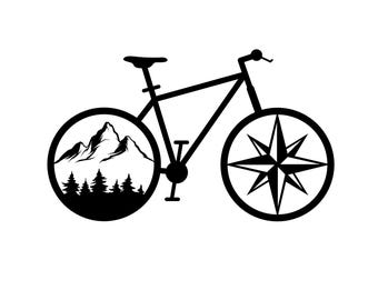 Parete in vinile rotto 3D Mountain Bike