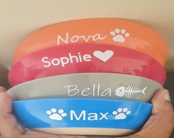 Personalized cat bowl, custom cat dish, non-slip cat bowl, custom pet bowl