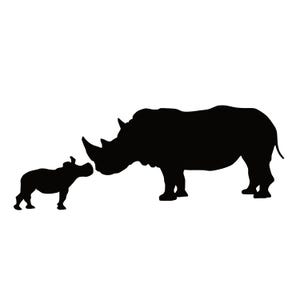 Rhino and Baby Decal | Vinyl Car Decal | Window Decal | Laptop Decal | Vinyl Sticker