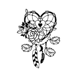 Dreamcatcher Heart Feathers Decal | Vinyl Car Decal | Window Decal | Laptop Decal | Vinyl Sticker