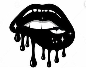 Dripping Lip Bite Decal  | Vinyl Car Decal | Window Decal | Laptop Decal | Vinyl Sticker