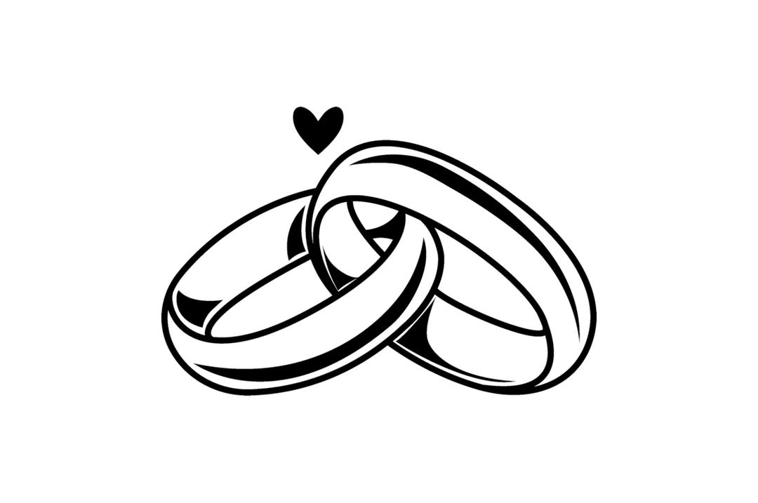 Wedding Rings Decal | Vinyl Car Decal | Window Decal | Laptop Decal ...