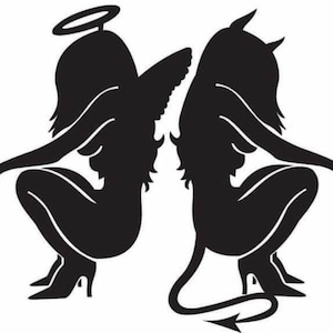 Angel and Devil Decal | Vinyl Car Decal | Window Decal | Laptop Decal | Vinyl Sticker