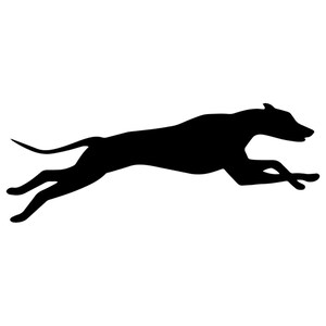 INDIGOS UG Adesivo Auto JDM Greyhound Run – Vinile Nero, 139x38 Mm, Resistente Agli UV E Autolavaggio