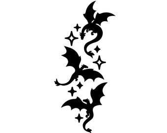 Flying Dragons Decal | Vinyl Car Decal | Window Decal | Laptop Decal | Vinyl Sticker