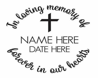 In Loving Memory Of, Forever In Our Hearts | Personalized Memorial Decal | Vinyl Car Decal | Window Decal | Laptop Decal | Vinyl Sticker