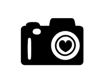 Camera Heart Decal | Vinyl Car Decal | Window Decal | Laptop Decal | Vinyl Sticker