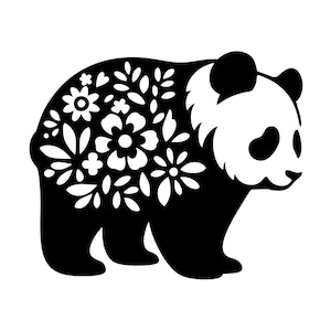 Floral Panda Decal | Vinyl Car Decal | Window Decal | Laptop Decal | Vinyl Sticker
