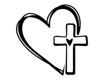 Cross Heart Decal | Vinyl Car Decal | Window Decal | Laptop Decal | Vinyl Sticker