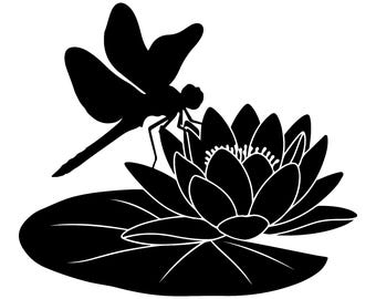 Dragonfly Resting on Lily Pad Decal | Vinyl Car Decal | Window Decal | Laptop Decal | Vinyl Sticker