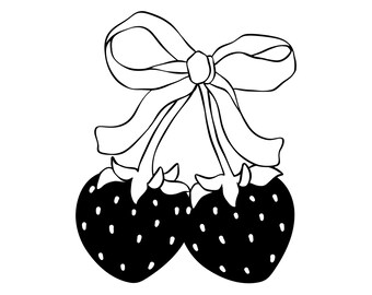 Strawberry Bow Decal | Vinyl Car Decal | Window Decal | Laptop Decal | Vinyl Sticker