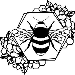 Floral Bumble Bee Decal | Vinyl Car Decal | Window Decal | Laptop Decal | Vinyl Sticker