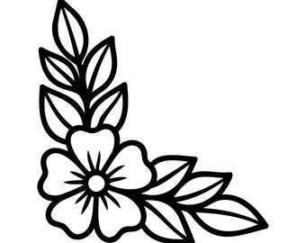 Floral Corner Decoration | Vinyl Car Decal | Window Decal | Laptop Decal | Vinyl Sticker