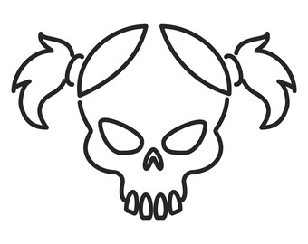Girl Skull Decal | Vinyl Car Decal | Window Decal | Laptop Decal | Vinyl Sticker