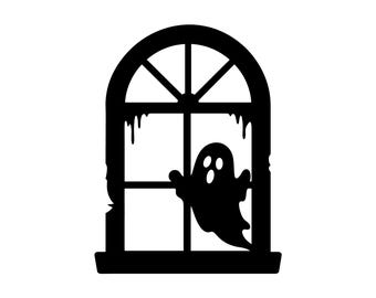 Ghost Peeking Through Window Decal | Vinyl Car Decal | Window Decal | Laptop Decal | Vinyl Sticker