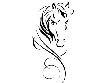 Sticker contour cheval | Sticker voiture en vinyle | Sticker fenêtre | Sticker pour ordinateur portable | Autocollant en vinyle