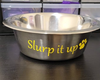 Personalized Silver Dog Bowl, Stainless Steel Dog Bowl, Custom Dog Bowl, Dog Gift, Puppy Gift