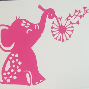 Elephant Dandelion Decal | Vinyl Car Decal | Window Decal | Laptop ...