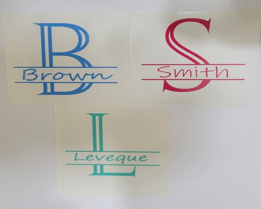 Split Letter Monogram Decal | Custom Name Decal | Vinyl Car Decal ...