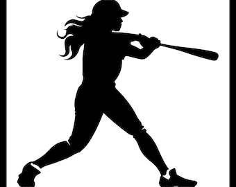 Softball Player Girl Decal | Vinyl Car Decal | Window Decal | Laptop Decal | Vinyl Sticker
