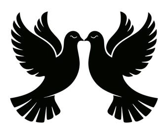 Two Kissing Doves Decal | Vinyl Car Decal | Window Decal | Laptop Decal | Vinyl Sticker