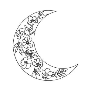 Floral Moon Decal | Vinyl Car Decal | Window Decal | Laptop Decal | Vinyl Sticker