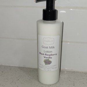 Black Raspberry Vanilla Goat Milk Lotion I Handmade 8 oz Goat Milk Lotion