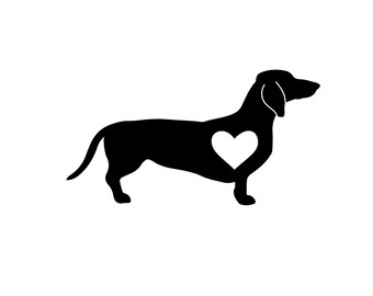 Dachshund Heart Decal | Vinyl Car Decal | Window Decal | Laptop Decal | Vinyl Sticker