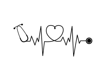 Stethoscope Heartbeat Decal | Vinyl Car Decal | Window Decal | Laptop Decal | Vinyl Sticker