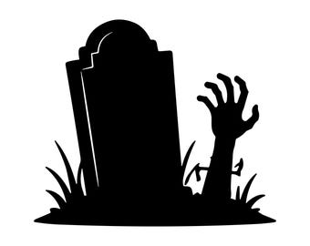 Tombstone and Zombie Hand Decal | Vinyl Car Decal | Window Decal | Laptop Decal | Vinyl Sticker