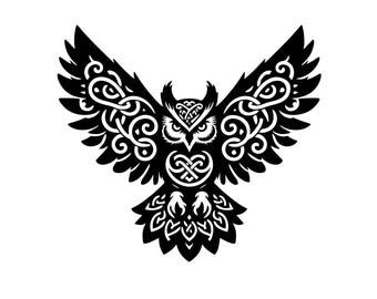 Celtic Owl Decal | Vinyl Car Decal | Window Decal | Laptop Decal | Vinyl Sticker