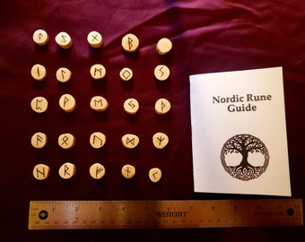 Handcarved Wooden Nordic Runes