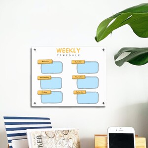 Weekly Planner Acrylic For Wall Dry Erase Board Office Decor for Weekly schedule layout planner scheduling task planning pad Time management