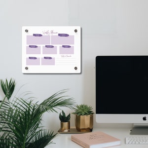 Weekly Planner Acrylic For Wall Dry Erase Board Office Decor for Weekly schedule layout planner scheduling task planning pad Time management