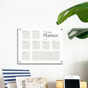 Weekly Planner Acrylic For Wall Dry Erase Board Office Decor for Weekly schedule layout planner scheduling task planning pad Time management