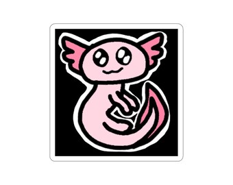 Die-Cut Stickers - Leucistic (pink) Axolotl