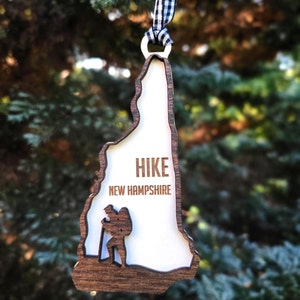 Hiking ornament, state ornament, hiker ornament, hiker gift, gift for hiker