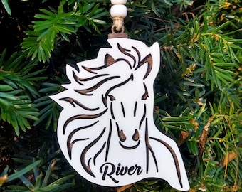 Horse ornament, horse gift, equestrian ornament, equestrian gift, personalized horse ornament, horse girl gift