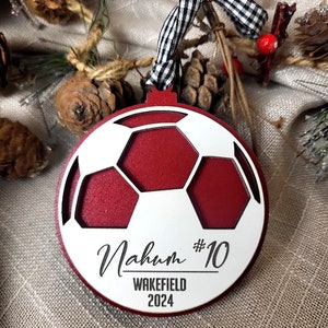 Soccer ornament, personalized soccer ornament, soccer team gift, soccer gift, coach gift