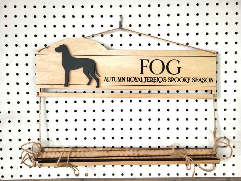 Personalized Dog Show Ribbon Holder: Engraved Wall Hanging Display image 9