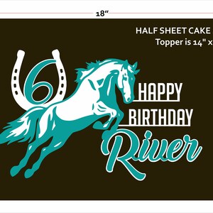 Birthday Cake Topper / Sheet Cake Topper / Flat Cake Topper Horse Theme ...