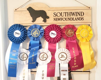 Dog show ribbon holder, ribbon display, best in show, wall hanging, awards holder