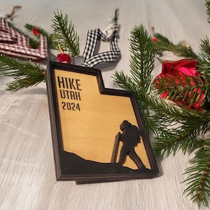 Hiking ornament, state ornament, hiker ornament, hiker gift, gift for hiker
