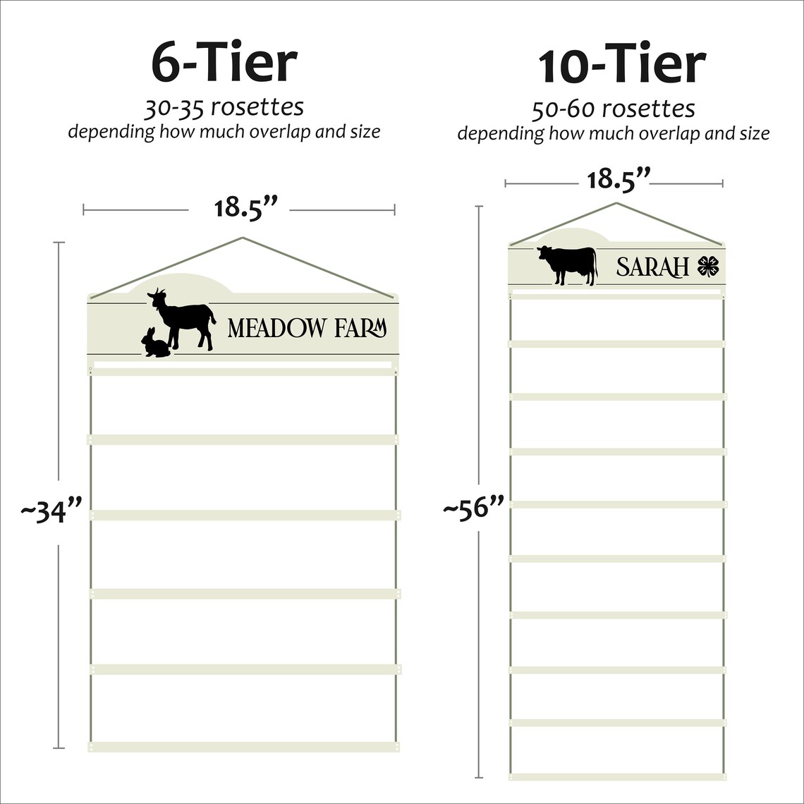 Personalized 4H Show Ribbon Holder: Livestock Award Display - Etsy