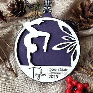 Personalized gymnastics ornament, gymnast ornament, gymnastics gift for girls, gymnastics coach gift
