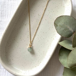 Dainty Green Aventurine Necklace * Gold Pendant Necklace * Sage Dainty Chain * Stainless Steel Gold Chain * Aventurine Quartz Necklace *