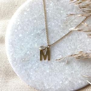 Personalisierte Buchstabenkette Edelstahl, Initiale, Buchstaben Kette, Halskette Buchstabe, Vorname, Edelstahl Gold, Geschenk, Brautjungfer
