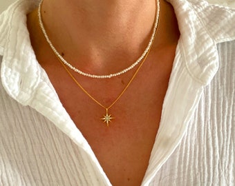 Delicate North Star Opal Star Necklace * Gold Star Necklace * Celestial Delicate Necklace * North Star Necklace * North Star Necklace *